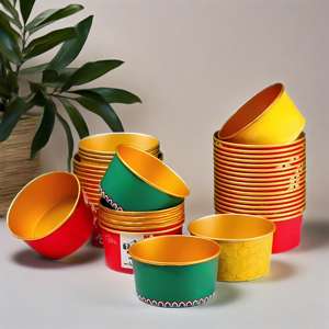 Tazón Redondo de Papel Dorado Desechable para Llevar, para Sushi, Sándwiches, Ensaladas, a Prueba de Fugas, Impermeable, Biodegradable, Contenedor de Alimentos - Product Image 4