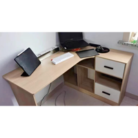 Haute qualité minimaliste pragmatique en forme de L combinaison bureau d'étude mode bureau d'écriture Antique pour les enfants