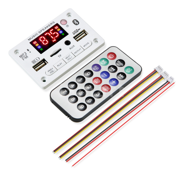 6V 12V Bluetooth 5.0 MP3 Decoder Board Module Wireless Car USB MP3 Player TF Card Slot USB FM Microphone Handsfree Control