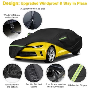 Housse de <span class=keywords><strong>voiture</strong></span> complète toutes saisons pour extérieur avec fermeture éclair, <span class=keywords><strong>protection</strong></span> robuste coupe-vent et imperméable pour Chevrolet Camaro 2010-2023 - Product Image 2
