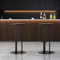 Tabouret de bar minimaliste en fer, non réglable, usage commercial, pour la maison, café, bar, base ronde