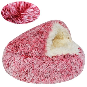 Offre Spéciale plusieurs couches longue peluche maison pour animaux de compagnie fond antidérapant chaud semi fermé sommeil profond lit pour animaux de compagnie - Product Image 6