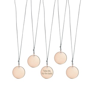 Round Engravable Pendant Coin Stamping Blanks Disc Tags <strong>Plate</strong> Pendant For Necklace Stainless Steel Engravable Plain - Product Image 5