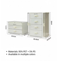 Vente en gros de commodes personnalisées à deux ou quatre niveaux avec tiroirs en PET, organisateurs de rangement pour bijoux et maquillage