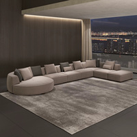 Meubles de salon Canapé modulaire en forme de L Fauteuil inclinable Moderne Haut de gamme 6-8 places Coin en tissu pour villa