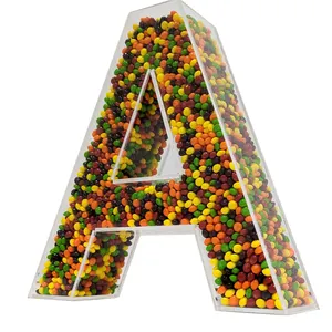 RAY YI – lettres de l'alphabet de mariage transparentes, lettres de bonbons rechargeables en acrylique 3d, vente en gros