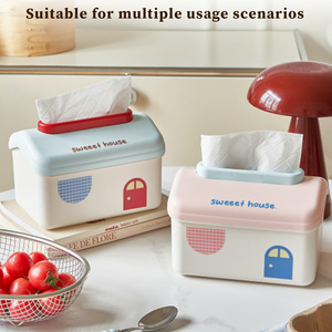 Hộp đựng khăn giấy hình nhà vuông bằng nhựa, kiểu cổ điển, treo tường, tùy chỉnh số lượng lớn, dành cho mùa xuân - Product Image 6