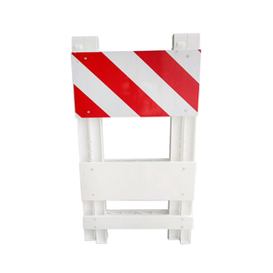 Barrera de Valla Reflectante Blanca, Placa de Advertencia de Plástico con Cinta Reflectante para Seguridad Vial y Advertencias de Carretera - Product Image 2
