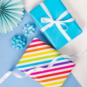 Custom Eco-Friendly Recyclable Striped <b>Pattern</b> <b>Tissue</b> <b>Paper</b> Roll 80GSM Double Side Coated Waterproof Wood Pulp Gift Packaging - Product Image 5