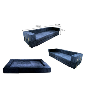 أريكة سرير قابلة للطي محمولة بثلاثة مقاعد من الفوم بدون هيكل قابلة للتحويل لغرفة المعيشة والفنادق وصالات الألعاب الرياضية - Product Image 4