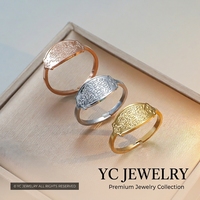Cincin Ayat Kursi Anti Karat Tahan Air dari Baja Tahan Karat Berlapis Emas 18K Kaligrafi Arab Islami Cincin Terbuka yang Dapat Disesuaikan