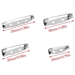 Épingles de sécurité en métal à fond plat avec verrou de sécurité, 200 pièces, sans nickel, pour badges, étiquettes, support de fixation rectangulaire - Product Image 3
