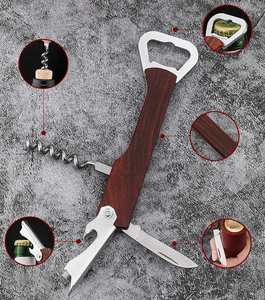 Ouvre-bouteille multifonction en bois personnalisé Xdh1927 pour vin et bière avec logo gravé au laser - Product Image 2