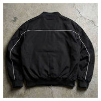Blouson bomber surdimensionné pour homme, personnalisé avec broderie de lettres, à manches longues, zippé, coupe-vent, style baseball, streetwear