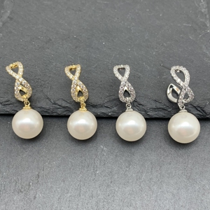 Luxury <strong>High</strong>-<strong>End</strong> Gold Plated Geometric Design Pearl Earrings with Zircon Drops Trendy Fashion <strong>Jewelry</strong> Big Brand Mainly Made Brass - Product Image 2