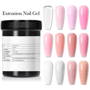 BORN PRETTY Gel Extensiones de Uñas, 12 Colores Gelatinosos, sin HEMA, Material de 1kg, Gel Acrílico de Bajo Calor, Constructor a Granel para Salón de Uñas - Product Image 1