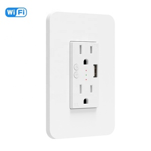 Làm việc với Alexa và Google Nhà Thông Minh ổ cắm điện ổ cắm ngoài trời cắm điều khiển từ xa hẹn giờ thông minh Ổ cắm điện tường với USB - Product Image 6