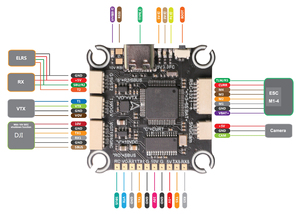 F405 v4 fc & ls 60a esc 30 x30 מ "מ מחסנית f405 בקר blhelis 60a esc עבור fpv פריסטייל Fv 10 אינץ 'uv fpv - Product Image 2