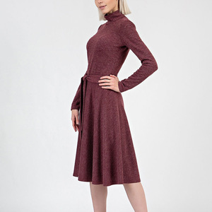 High Quality Fashion Style <strong>Dresses</strong> Women Ladies Knitted Full Sleeve Midi Length a Line <strong>Dresses</strong> Women Lady Elegant Woman Clothes - Product Image 3
