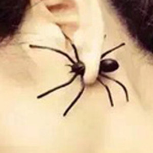 Alloy Halloween Horrible <b>Black</b> Spider Piercing <b>Stud</b> <b>Earring</b> <b>Earrings</b> Jewelry Women - Product Image 2