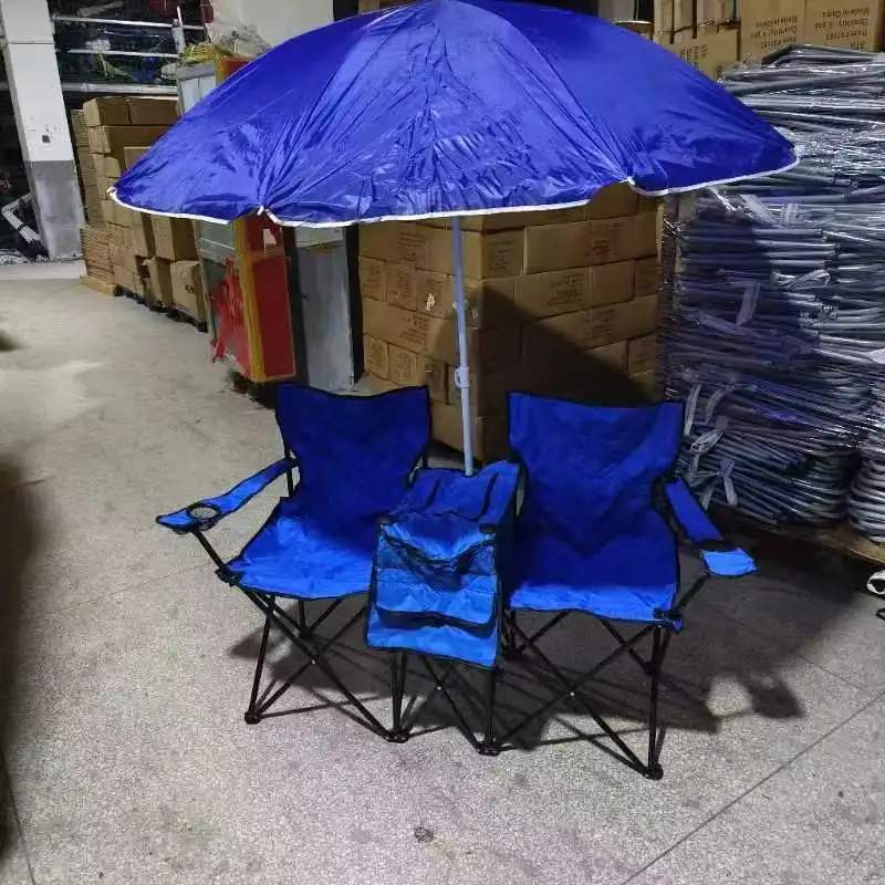 Apc063 sillas plegables, cadeira dobrável de fábrica 600d oxford para acampamento, jardim, praia, cadeira com guarda-chuva e pacote de gelo
