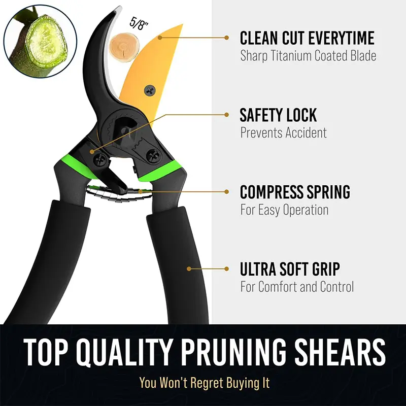 Tesoura De Jardim Pruner Tesouras De Poda De Aço Inoxidável Multifuncional Jardinagem Orchard Flower Picking Shears Garden Branch Tool