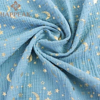 HAPPEAK gros tissu de mousseline ciel étoilé impression coton gaze tissu Textile pour bébé couverture artisanat fabrication