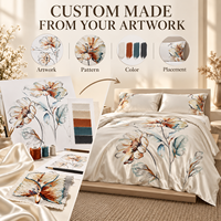 Parure de lit 3 pièces en coton brodé Alenhome Rosette, design personnalisé, certifiée Oeko-Tex, drap-housse extra profond, taie d'oreiller, OEM ODM