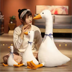 Peluche all'ingrosso di oca bianca, simpatici animali di peluche a forma di oca, cuscino di peluche a forma di anatra per regali per bambini - Product Image 2