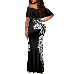 2025 hawaïen Tribal motif sirène <span class=keywords><strong>robe</strong></span> dame taille élastique plage <span class=keywords><strong>robe</strong></span> de soirée maillot de bain couvrir en gros - Product Image 5