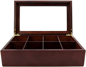 <span class=keywords><strong>Caja</strong></span> de embalaje de té de madera <span class=keywords><strong>MDF</strong></span> de 8 compartimentos, pintura mate marrón personalizada, venta al por mayor - Product Image 4
