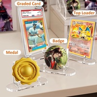 Support d'affichage portable pliable en acrylique pour cartes à collectionner, lot de 10 supports transparents pour cartes de sport et cartes gradées