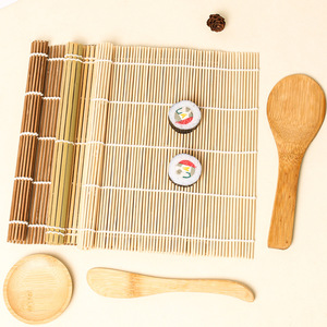 Juego de esterillas de bambú para enrollar sushi con espátula para arroz y molde para hacer sushi casero, herramientas ecológicas, solo lavar a mano. - Product Image 2