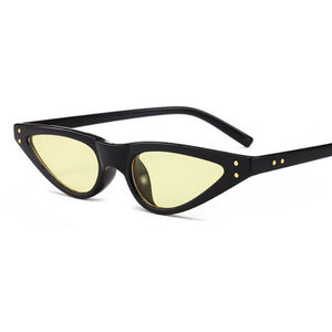 Ojo de Gato remache Gafas de sol para mujer Retro Triangular Gafas de marca clásica de los 90 pequeño tonos flacos Gafas - Product Image 4