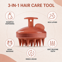 Cepillo Masajeador de Silicona para Cuero Cabelludo con Dispensador de Champú, Peine para Lavar el Cabello, Aplicador de Líquido Espumoso para Salón y Baño, Venta al por Mayor OEM