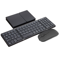 Nouveau Combo Clavier et Souris Sans Fil 2,4 GHz USB Type-C, Ultra-Mince, Rechargeable, Anti-Ghosting, à Mécanisme Ciseaux en Plastique, Pliable en 3, Portable pour