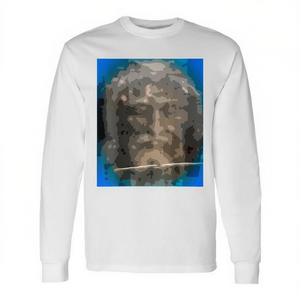 T-shirt a maniche lunghe Jesus Abstract per adulti unisex bianca - Product Image 2