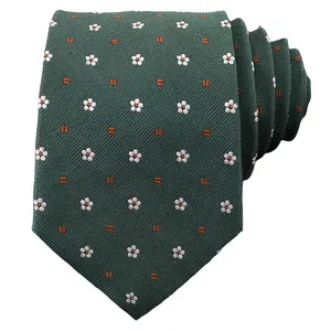 Hamocigia – cravates en Jacquard à fleurs 100% soie pour homme