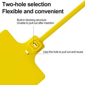 250 मिमी डिस्पोजेबल प्लास्टिक टैग रसद फांसी टैग टैम्पर-स्पष्ट लेबल संबंध एकीकृत बड़े टैग - Product Image 3