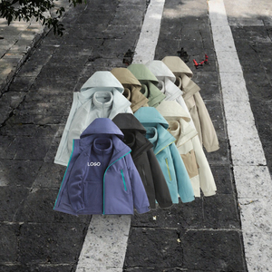Nouvelle arrivée, veste coupe-vent à capuche unisexe, résistante à l'eau, coupe-vent, fermeture éclair, 100% polyester, écologique, sport de plein air - Product Image 3