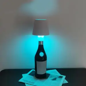 Farol LED para garrafa de vinho, lâmpada de mesa removível e portátil para carregamento, decoração de bar e café, atmosfera RGB, luz noturna