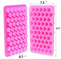 Bestseller Antihaftbeschichtete Lebensmittelechte Silikonform mit 55 Herzförmigen Vertiefungen für Süßigkeiten, Schokolade, Fondant, Gelee und Eiswürfel