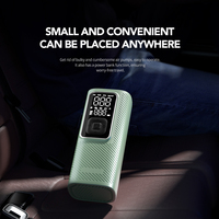 12V Automatique Mini Portable Sans Fil Voiture Pompe À Air Compresseur ABS Matériel Gonfleur De Pneu LED Lumières Boîte Power Bank Fonction