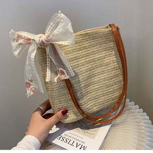 Bolsos de Paja con Logotipo Personalizado de Moda al por Mayor 2023, Bolsos de Playa de Verano, Bolso de Playa de Ratán para Mujer - Product Image 3