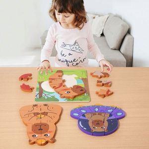 Baby Perfect Christmas <b>Gift</b> Natural Wood Toddler Ages 1 2 3 Capybara Wooden Puzzles - Product Image 3