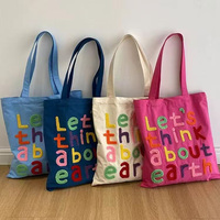 Sac fourre-tout en coton biologique avec broderie personnalisée, grande capacité, écologique, réutilisable, sac de shopping en toile pour les voyages, la plage, uni