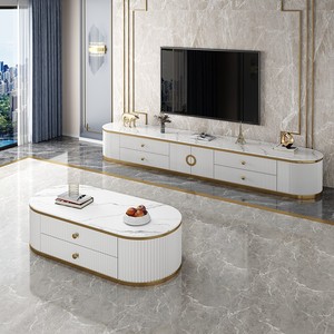 Living Room Furniture Round <strong>Oval</strong> Shaped <strong>Tv</strong> <strong>Stand</strong> Cabinet and Coffee Table Set Luxury White Modern <strong>Tv</strong> <strong>Stands</strong> - Product Image 4