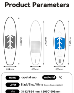 Tabla de <span class=keywords><strong>Paddle</strong></span> <span class=keywords><strong>Surf</strong></span> <span class=keywords><strong>Transparente</strong></span> de PC, Ecológica, Resistente al Agua, Duradera, con Remo de Aluminio, Carga Máxima de 200 kg, ¡Oferta! - Product Image 5