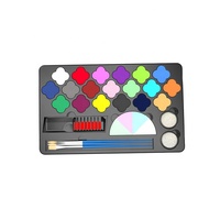 20 grands pots, 30 pochoirs et 3 pinceaux, kits de peinture pour le visage et le corps à base d'eau non toxique pour enfants pour Halloween