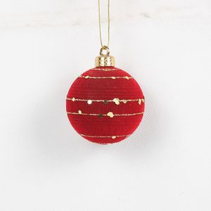 لوازم عيد الميلاد ، شجرة عيد الميلاد ، زينة معلقة ، 8 Flocking ، مرسومة باليد ، بلاستيك أحمر ، عيد الميلاد - Product Image 5